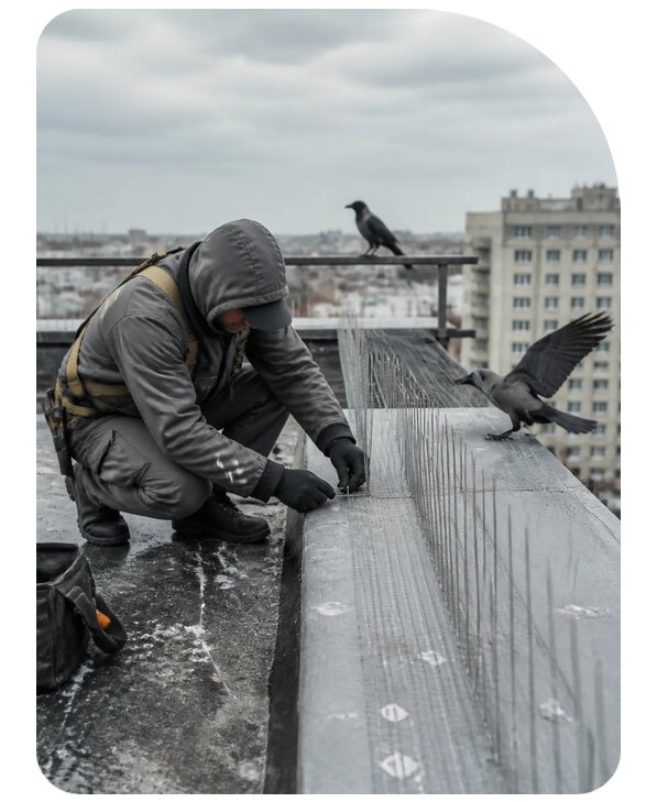 Защита от ворон под ключ в Петергофе по цене от 5231 р. | Сенат-Птф